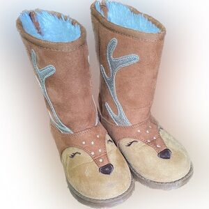 Cat and Jack Reindeer Boots Size 8 girls